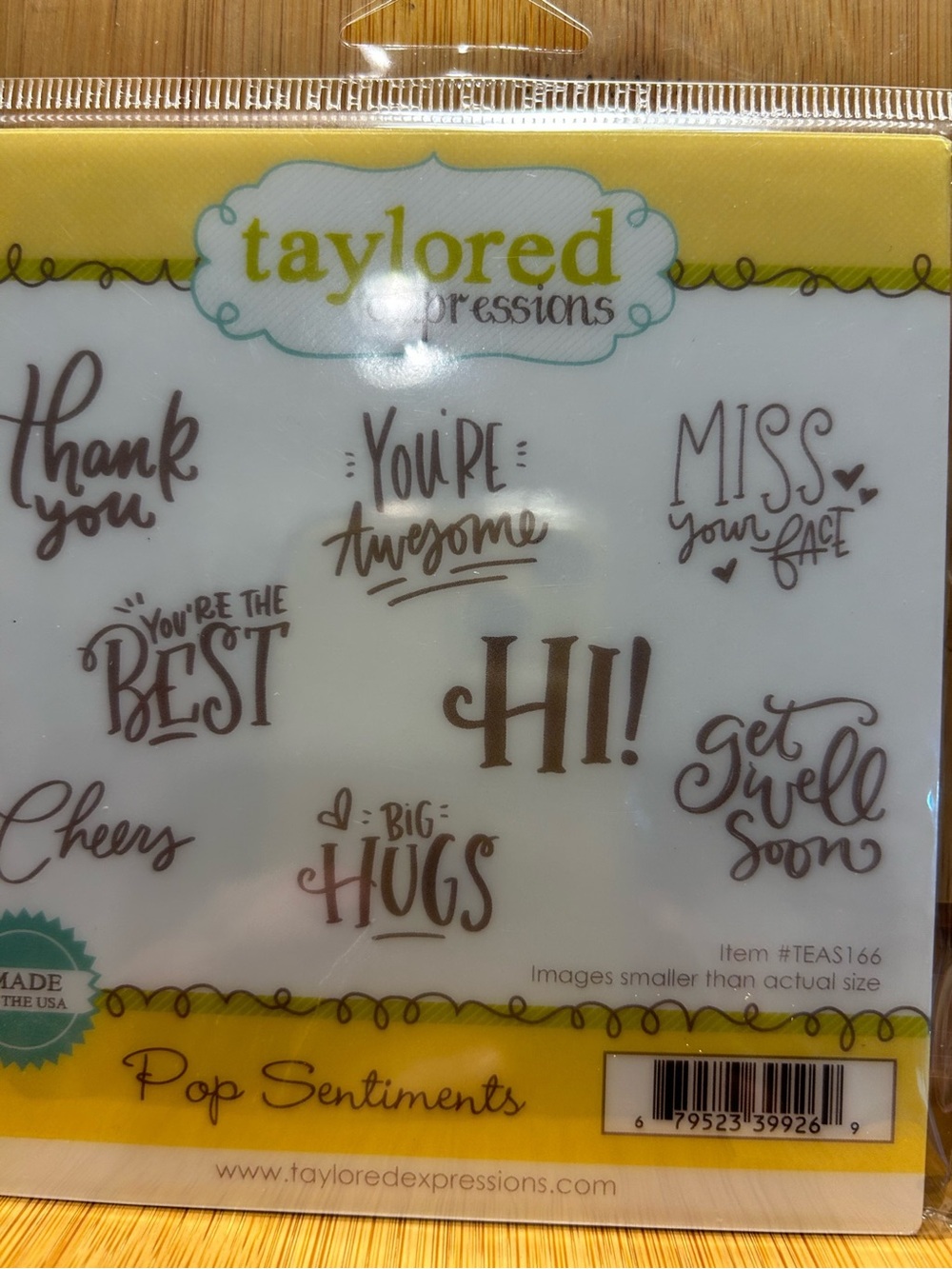 Taylored Expressions Pop Sentiments Stamp Set - Yellow/White